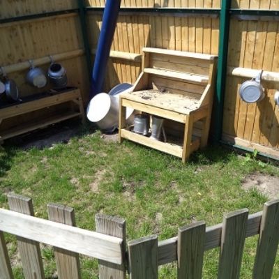 Early years outside play kitchen.